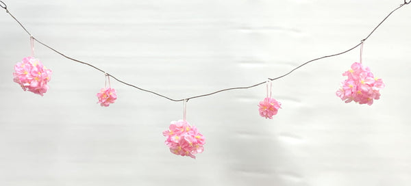 造花 ポンポン桜ガーランド 120cm