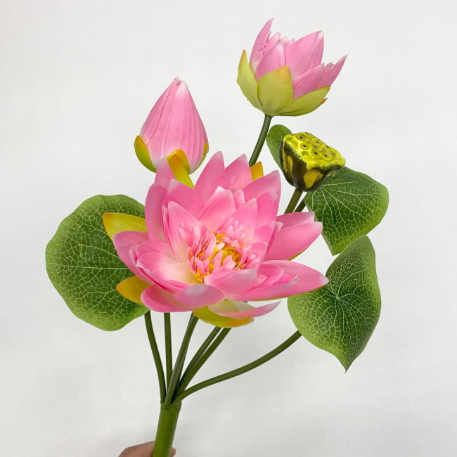 造花 蓮ブッシュ ピンク色 – 日本の四季・行事の店 木瓜屋