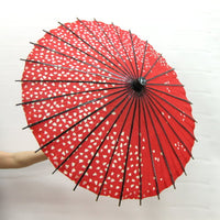 踊り傘 桜 赤色