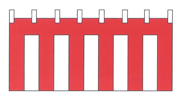 紅白幕高さ７０ｃｍ×横幅7.2ｍ 紅白幕（70cm×2間、綿） ｜ 紅白幕本舗