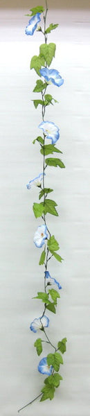 造花 朝顔コード 水色 180cm